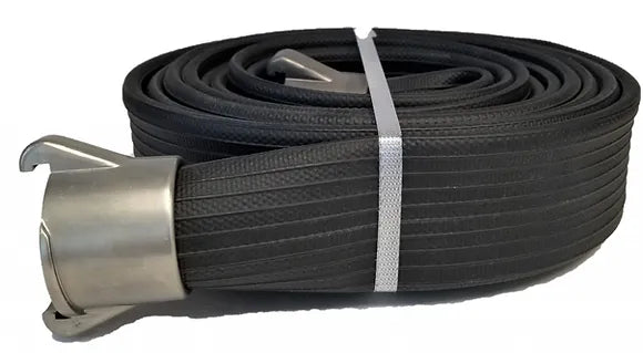 1 1/2" x 10FT BLACK RIBBED RUBBER w/INST COUPLINGS