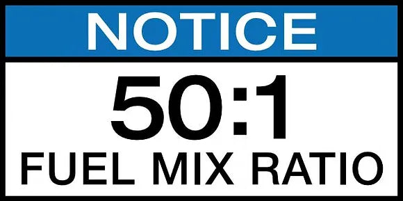 OIL/FUEL MIX RATIO DECAL