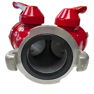 Gated Wye Valve - 2 1/2" Quick Connect to Dual 1 1/2" Quick Connect