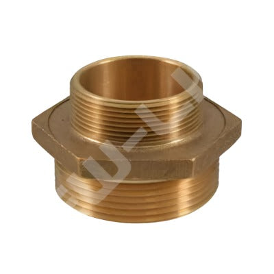 2" MALE NPT X 1-1/2" MALE NPSH BRASS SOLID HEX