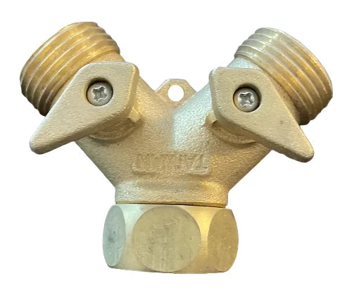 Brass Wye Valve - 3/4" GHT Dual Outlet