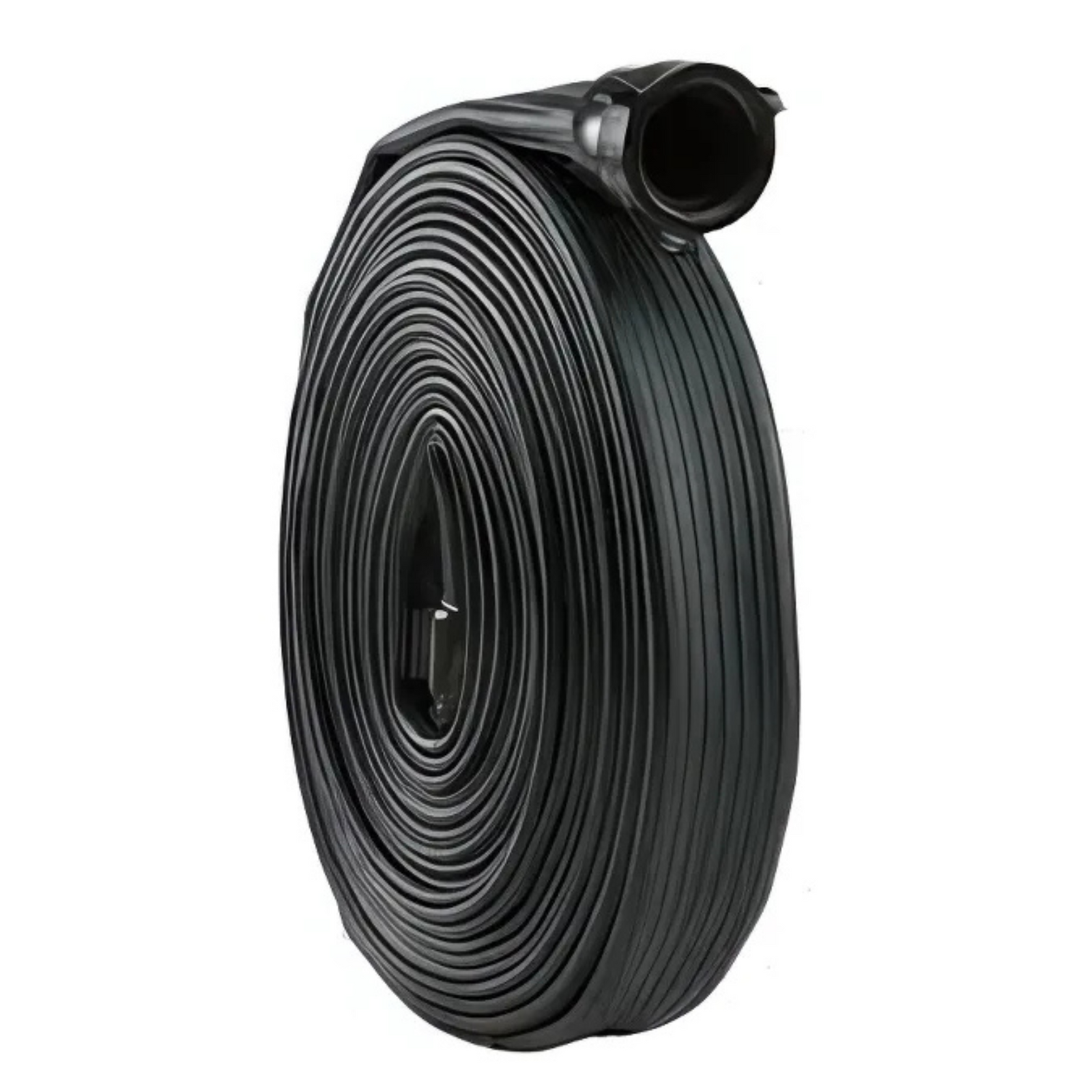 1 1/2" x 50 FT BLK RIB RUBBER Hose w/INST COUPLINGS